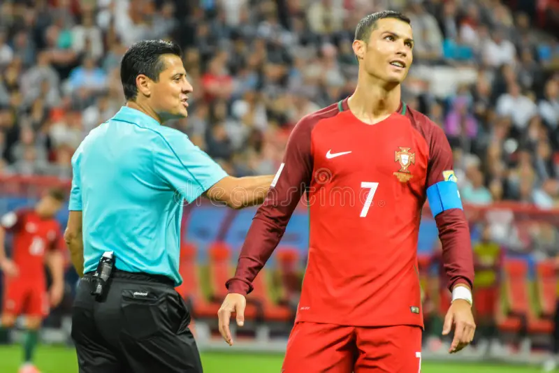 portugal national football team captain cristiano ronaldo iranian referee alireza faghani fifa confederations cup kazan 207478593