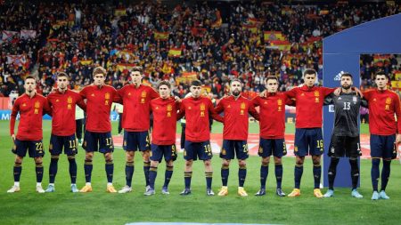 spain pose for a team photo before a game v2 413