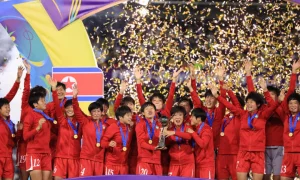 bogota colombia players of korea dpr celebrate after winning with the champions medals 1727060148667 e1727065780693