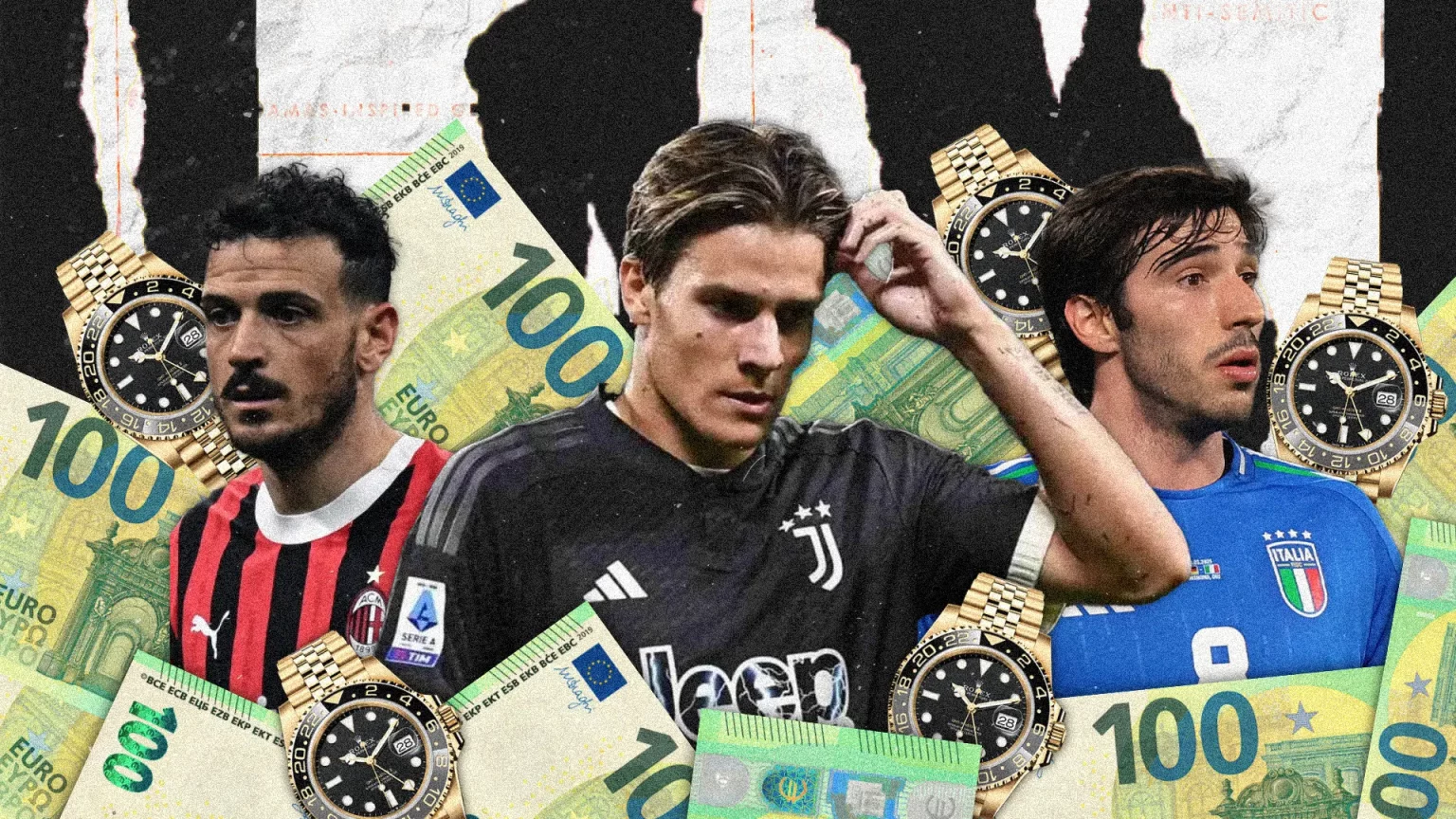 i calciatori alessandro florenzi nicolo fagioli e sandro tonali coinvolti nel presunto giro di scommesse illegali