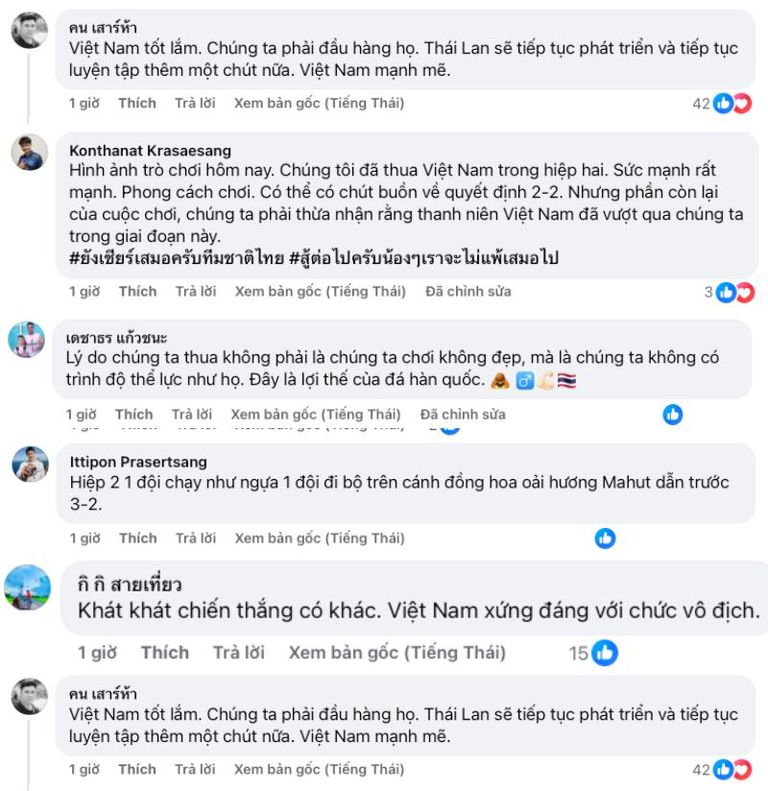 CĐV Thái Lan: "Cầu thủ Việt Nam chạy không biết mệt suốt 120' còn chúng ta chỉ đi bộ" 2 thai lan viet nam 001722